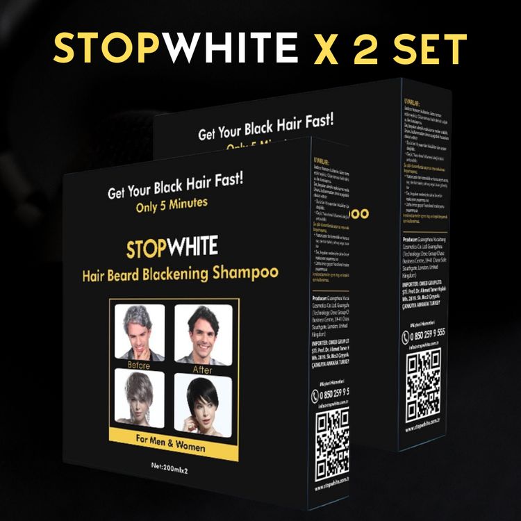 StopWhite Anında Saç Siyahlaştırıcı Şampuan Seti 400 ML X 2 SET